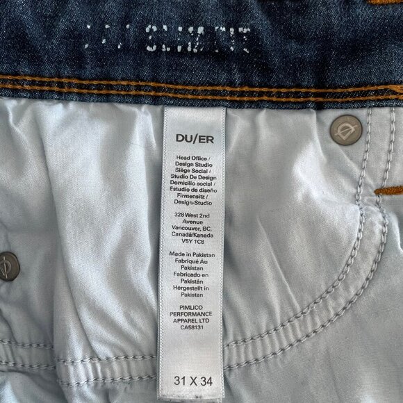 DU/ER Slim Fit MFLS3002 Performance Technical Denim Jeans Heritage Blue 31x34 - Picture 9 of 16
